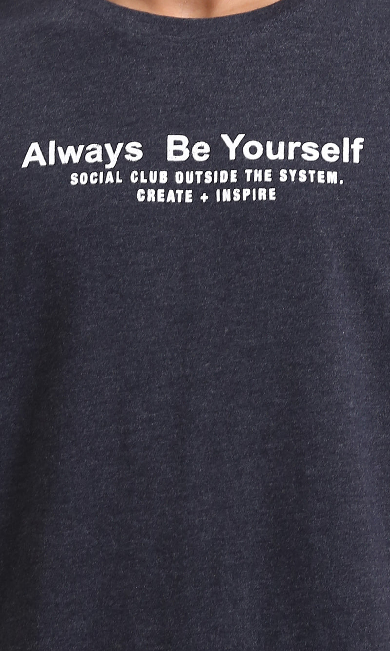 R208587 - "Always Be Yourself" Slip On Tee - Heather Charcoal