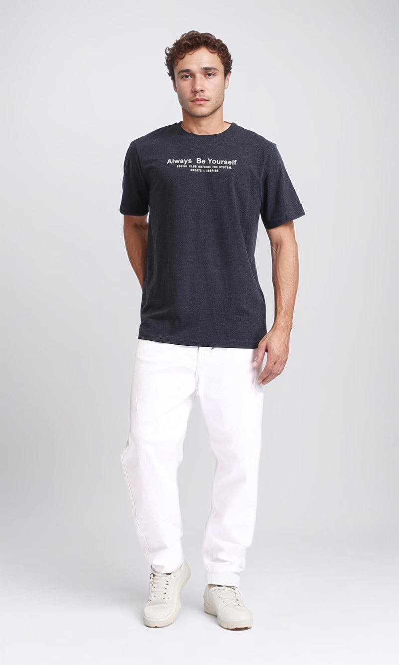 R208587 - "Always Be Yourself" Slip On Tee - Heather Charcoal
