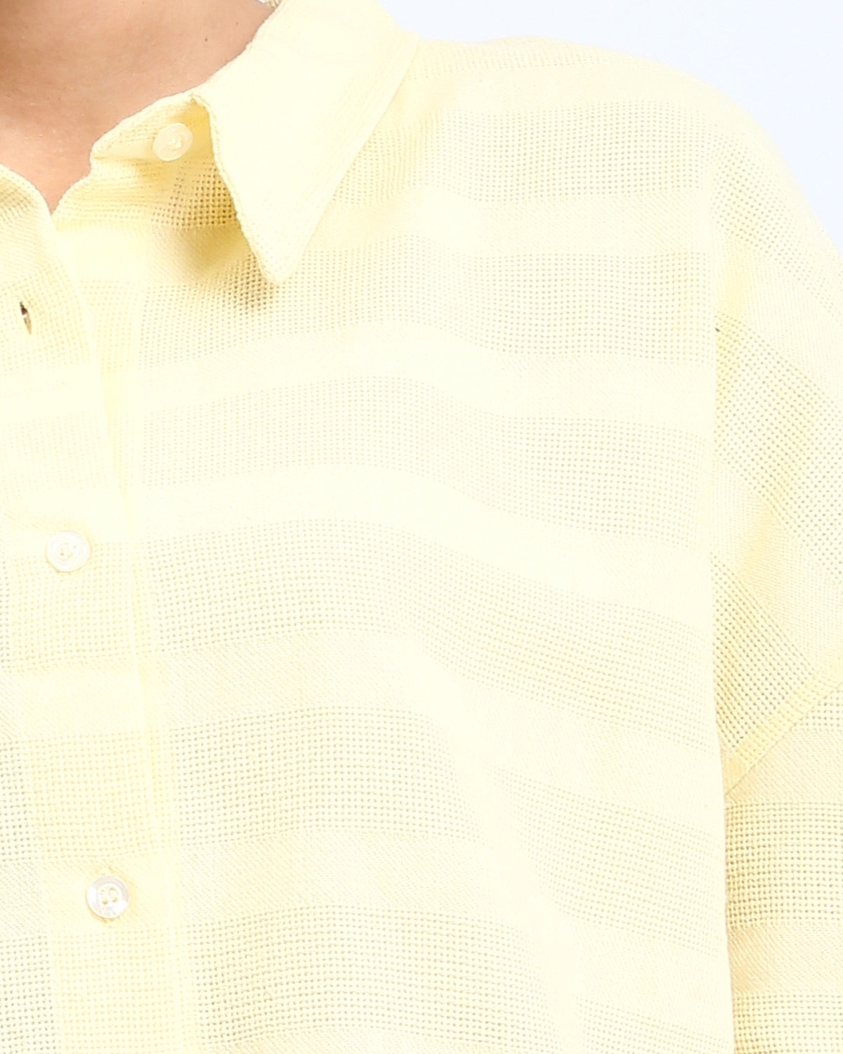 Ravin | Women’s Textured Leno-Weave Boxy Shirt – Pale Yellow - R208597