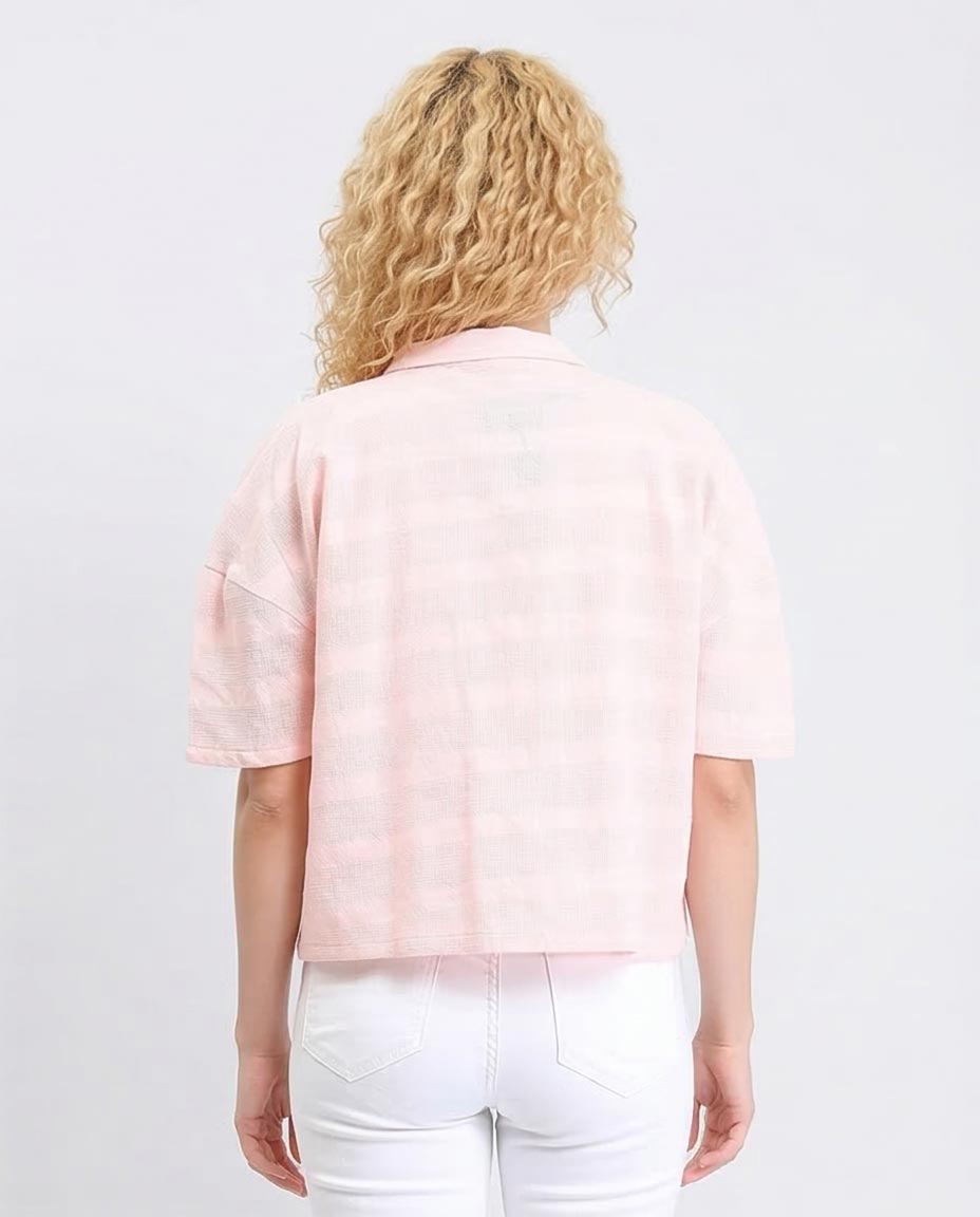 Ravin | Women’s Boxy Pastel Slub-Stripe Shirt - Light Simon - R208598
