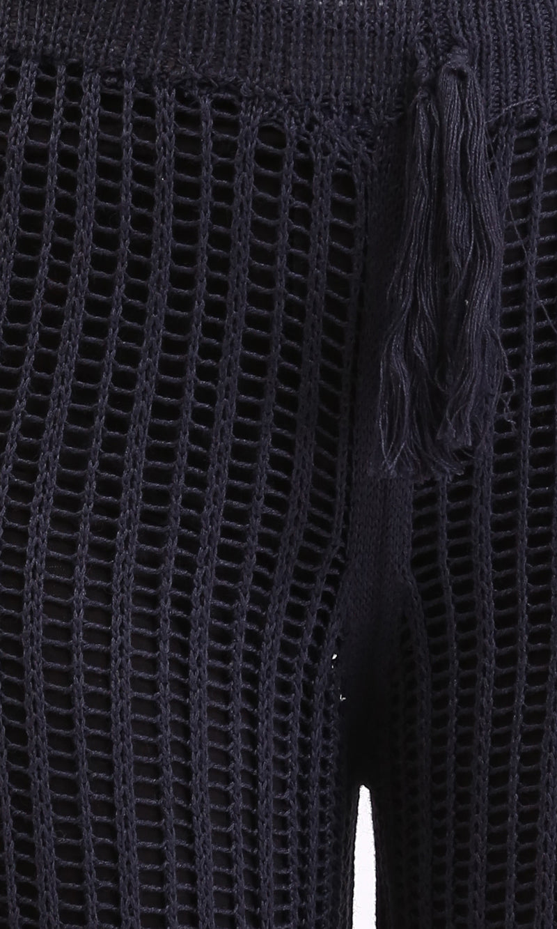 R208723 - Perforated Slip On Summer Pants - Charcoal Grey