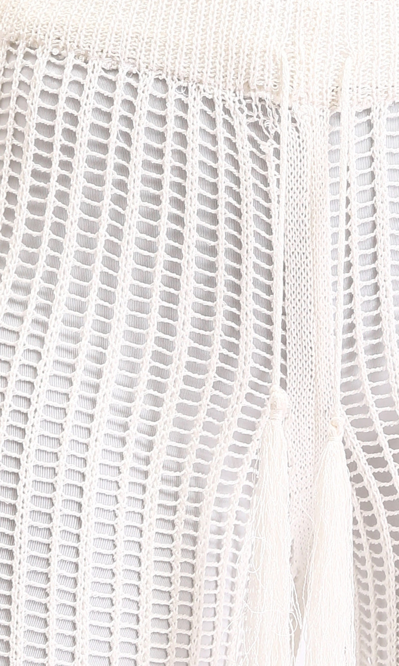 R208724 - Perforated Slip On Summer Pants - Off-White