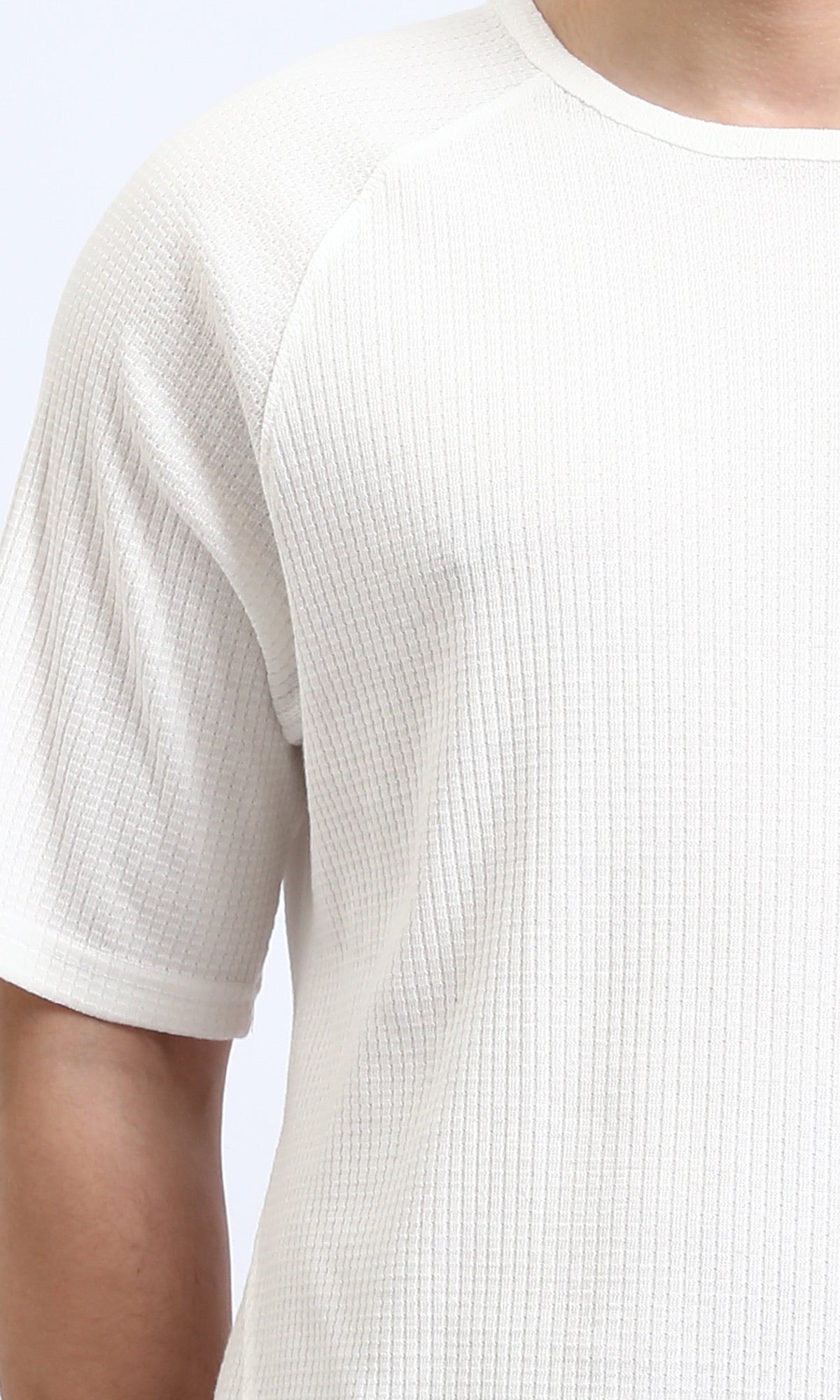 Essential Off-White Textured Knit T-Shirt