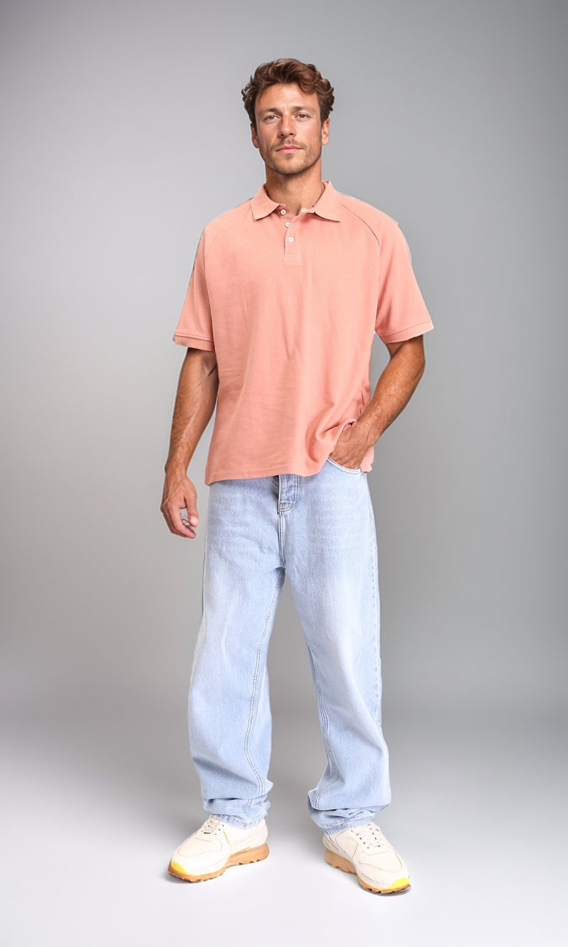 R208749 - Solid Straight Wide Leg Casual Jeans - Light Blue