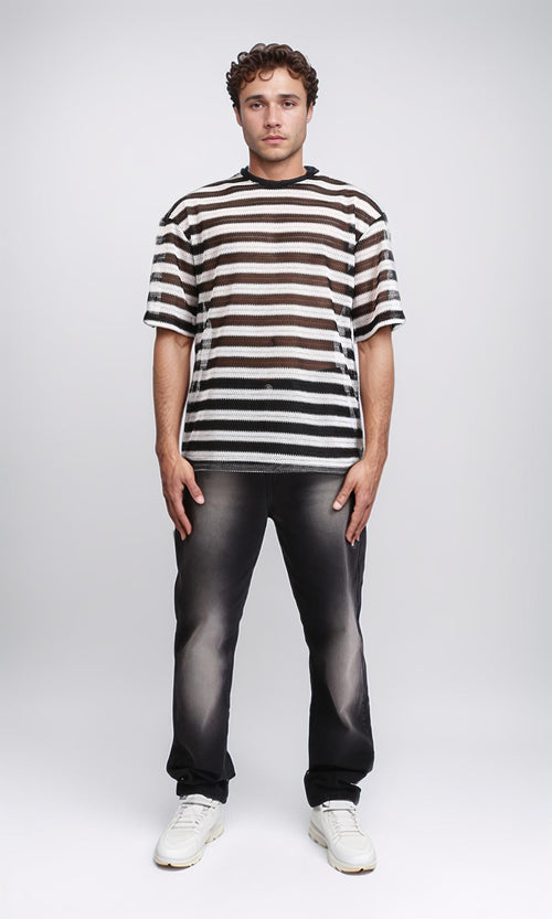 R208750 - Straight Leg Jeans with Wash - Black