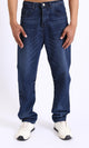 R208751-Straight Leg Cotton Casual Jeans - Navy Blue