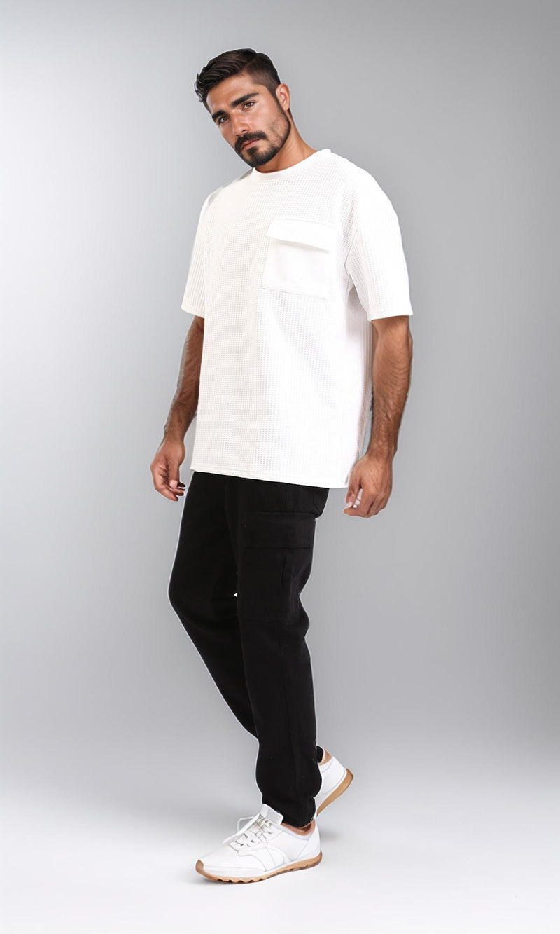 R208752-Straight Leg Cotton Casual Jeans - Black