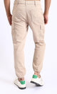 R208753-Casual Cotton Cargo Pants with Hem - Beige