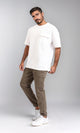 R208754-Casual Cotton Cargo Pants with Hem - Dark Coffee