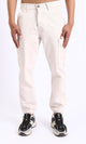 R208756-Casual Cotton Cargo Pants with Hem - Off-White