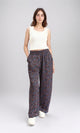 R208765 - Colorful Floral Slip On Pants - Multicolor
