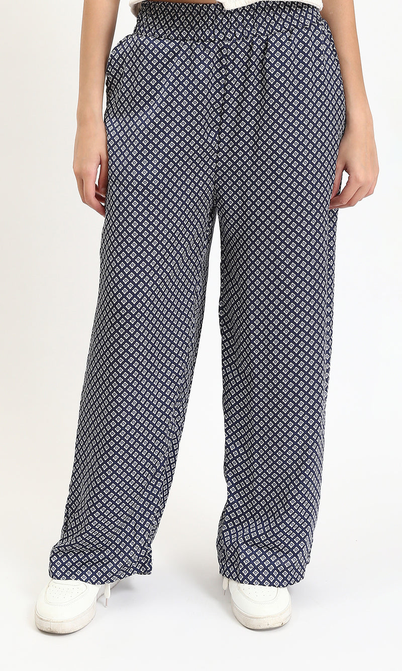 R208766 - Patterned Summer Slip On Pants - Multicolor