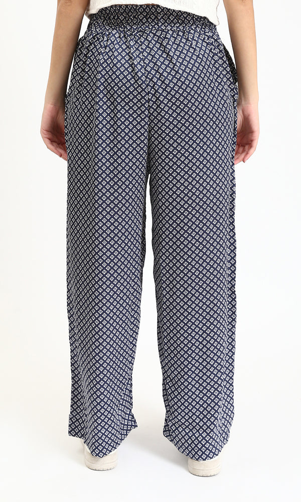 R208766 - Patterned Summer Slip On Pants - Multicolor