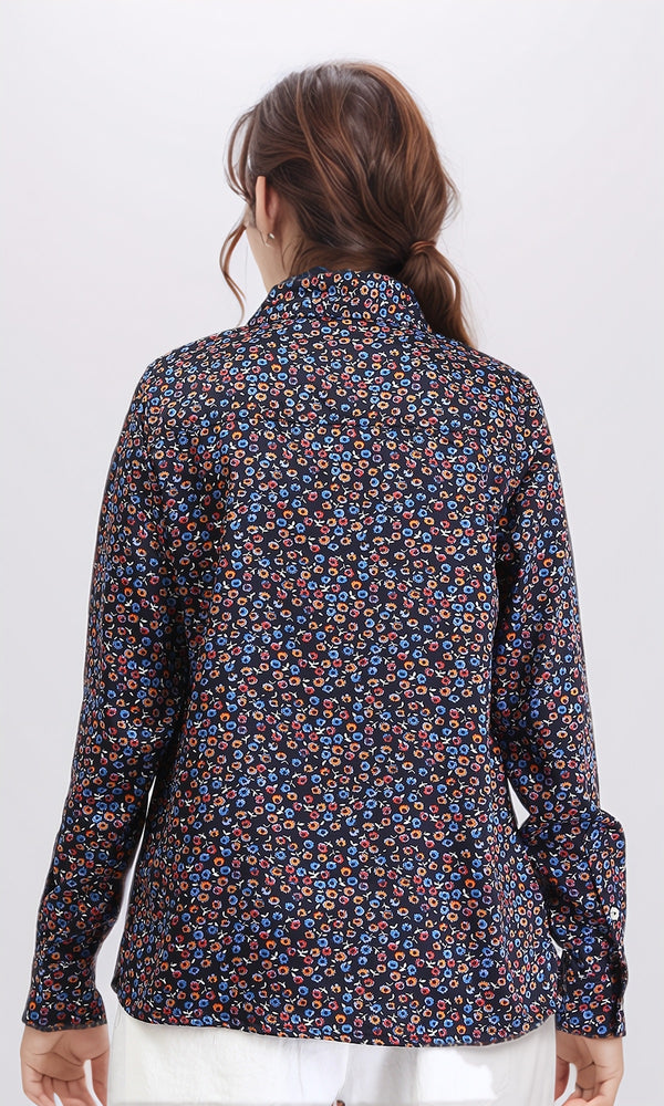 R208771 - Colorful Floral Long Sleeves Shirt - Multicolour
