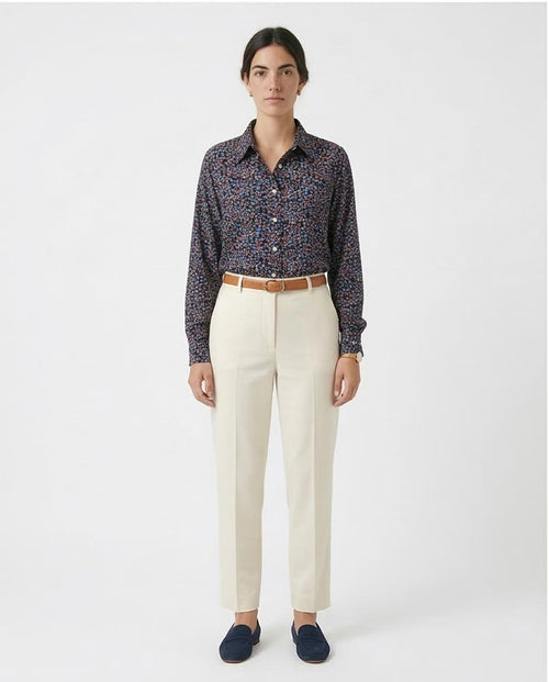 Ravin Women’s Ditsy Floral Print Button-Down Shirt – Navy & Orange Multi Color - R208771