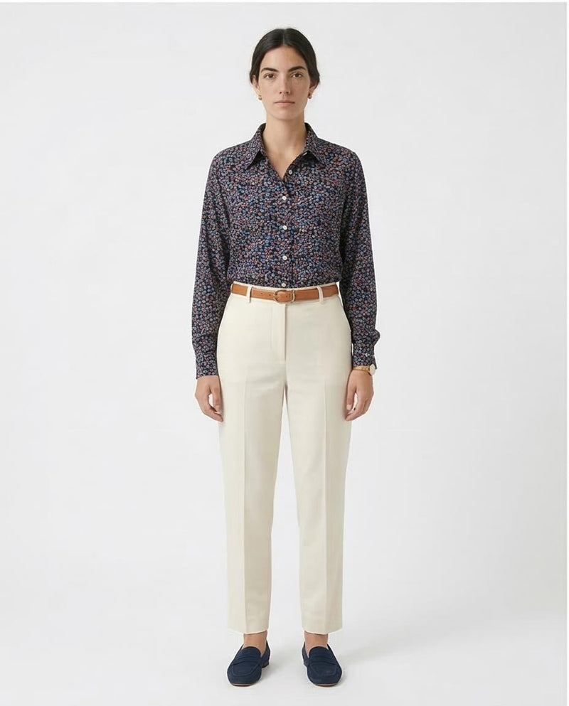 Ravin Women’s Ditsy Floral Print Button-Down Shirt – Navy & Orange Multi Color - R208771