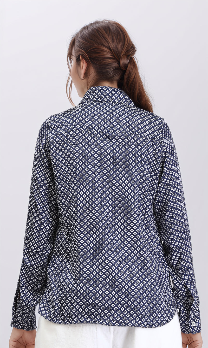R208772 - Patterned Turn Down Collar Shirt - Multicolour