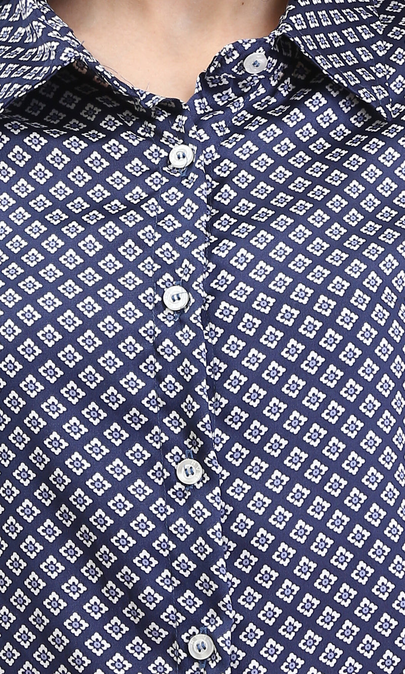 R208772 - Patterned Turn Down Collar Shirt - Multicolour