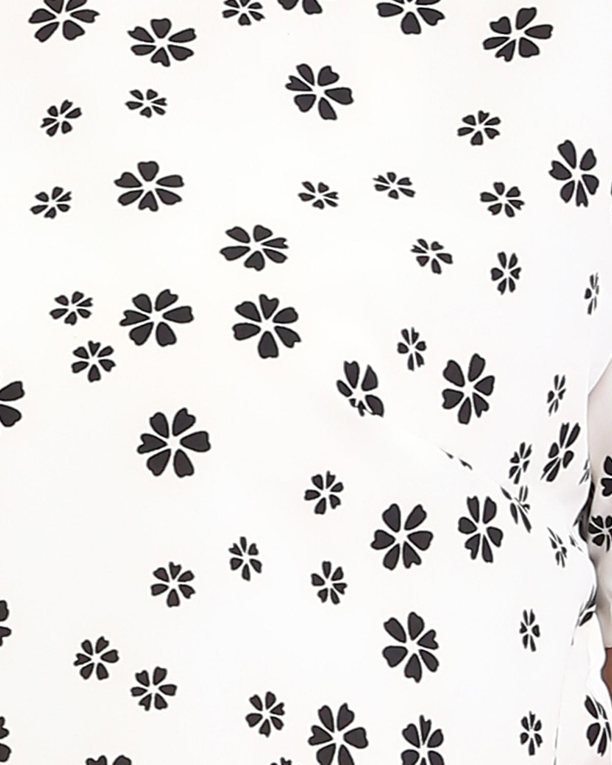 توب قصير بقصة مربعة مزين بطبعة زهور للنساء من ريفين - بيج وأسود - R208776