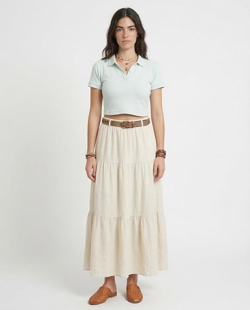 Ravin Women's Cropped Polo Shirt - Pale Mint - R208777