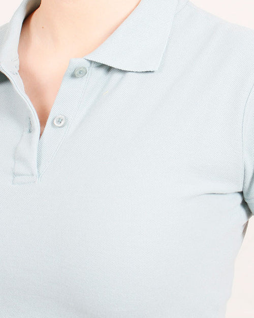 Ravin Women's Cropped Polo Shirt - Pale Mint - R208777