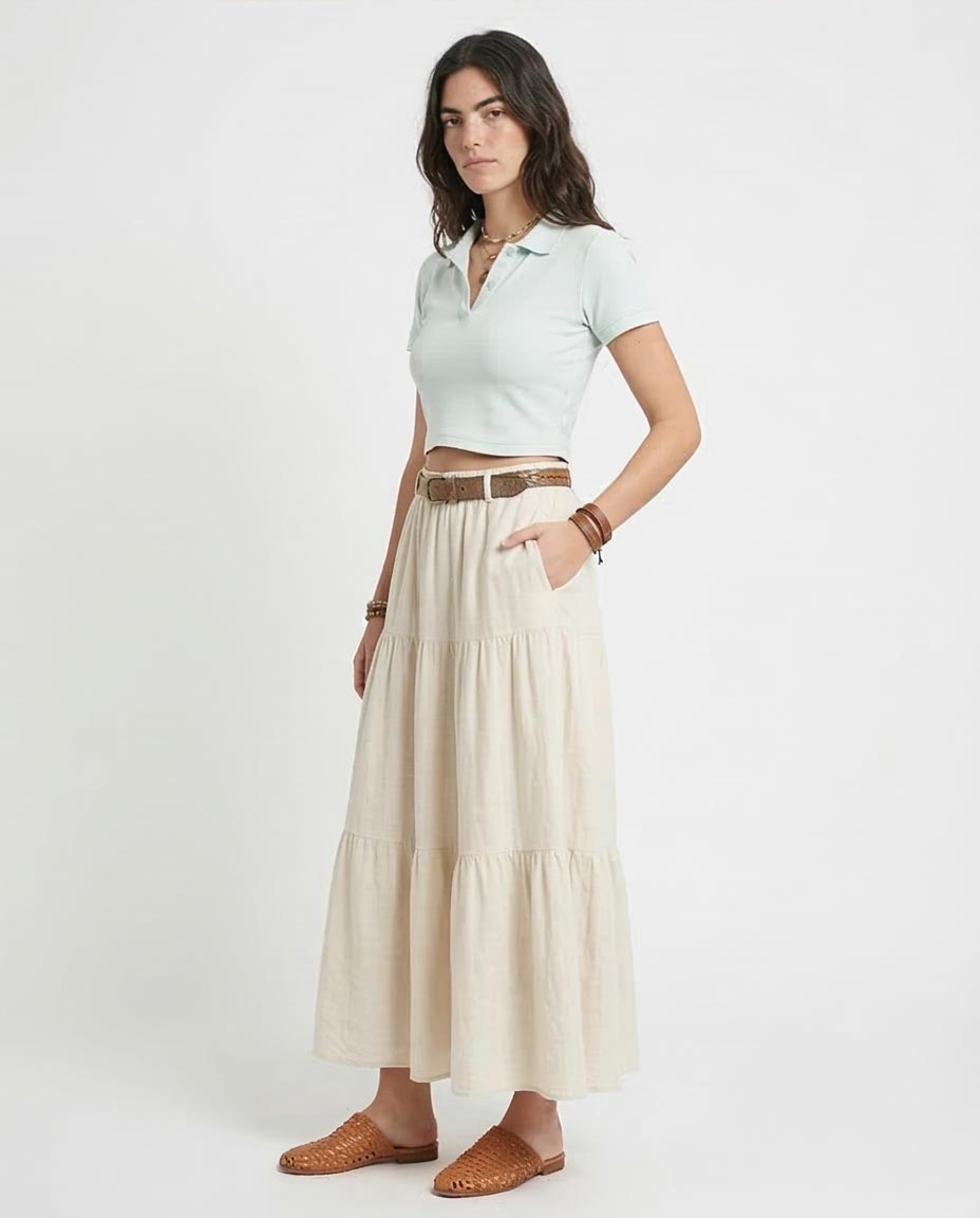 Ravin Women's Cropped Polo Shirt - Pale Mint - R208777