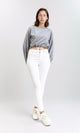 R208787 - Bell Sleeves Solid Casual Blouse - Grey
