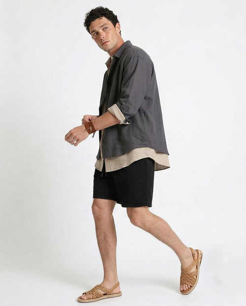 Ravin Men's Diamond Mesh Textured Relaxed Fit Shorts – Blacks - R208799