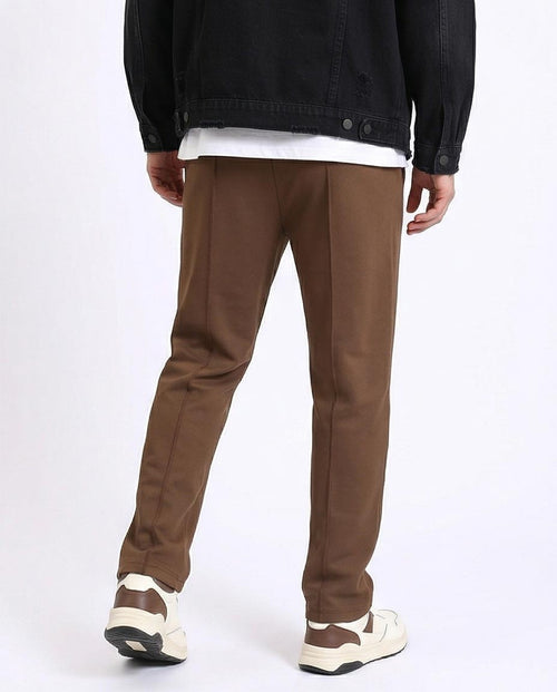 Ravin Men's Tobacco Brown Pintuck Straight-Leg Streetwear Joggers - R208837