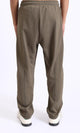 R208839-Relaxed Leg Slip On Summer Pants - Dark Olive