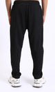 R208840-Relaxed Leg Slip On Summer Pants - Black