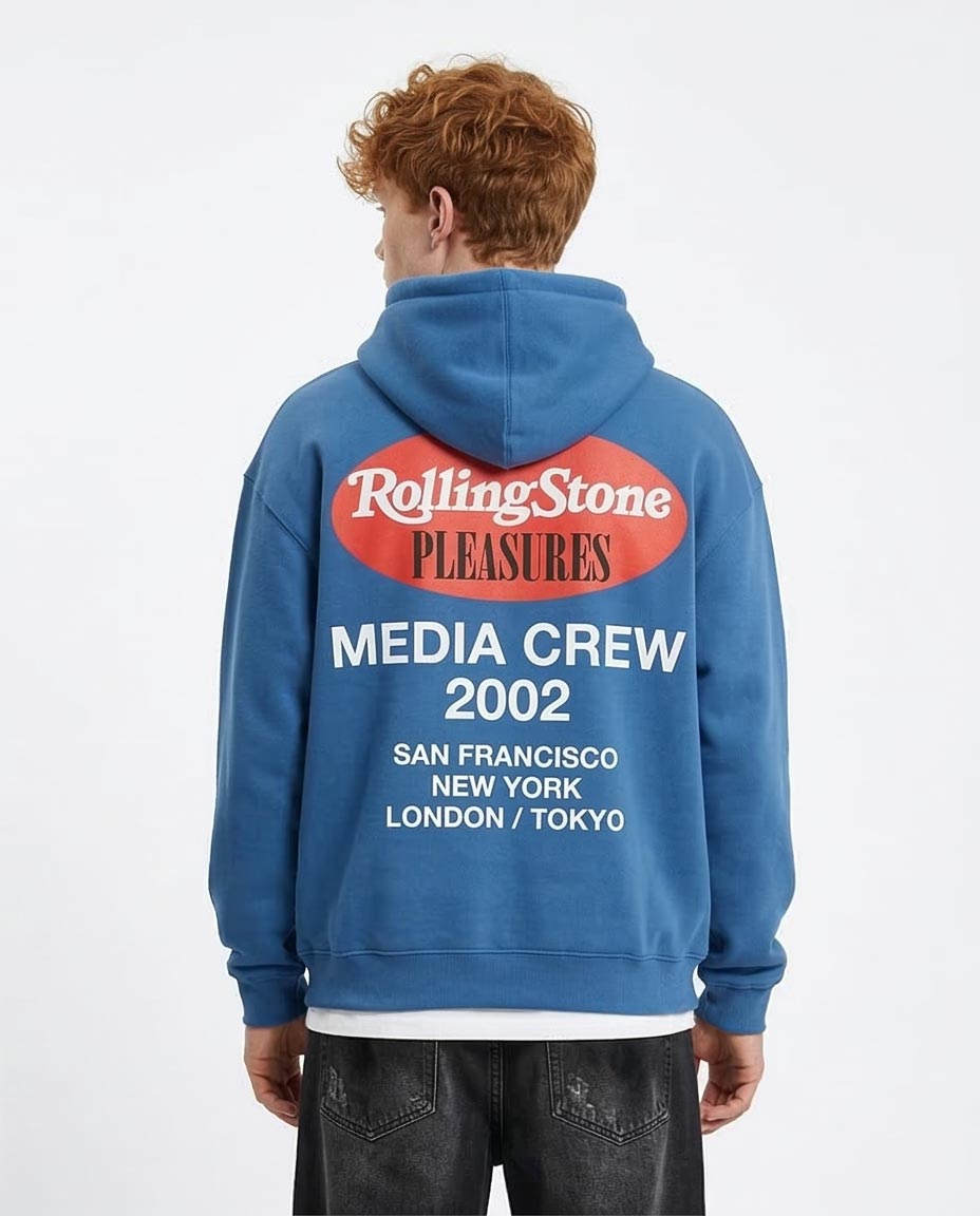 Ravin x Rolling Stone "Media Crew" Oversized Graphic Hoodie – Atlantic Blue - R208841
