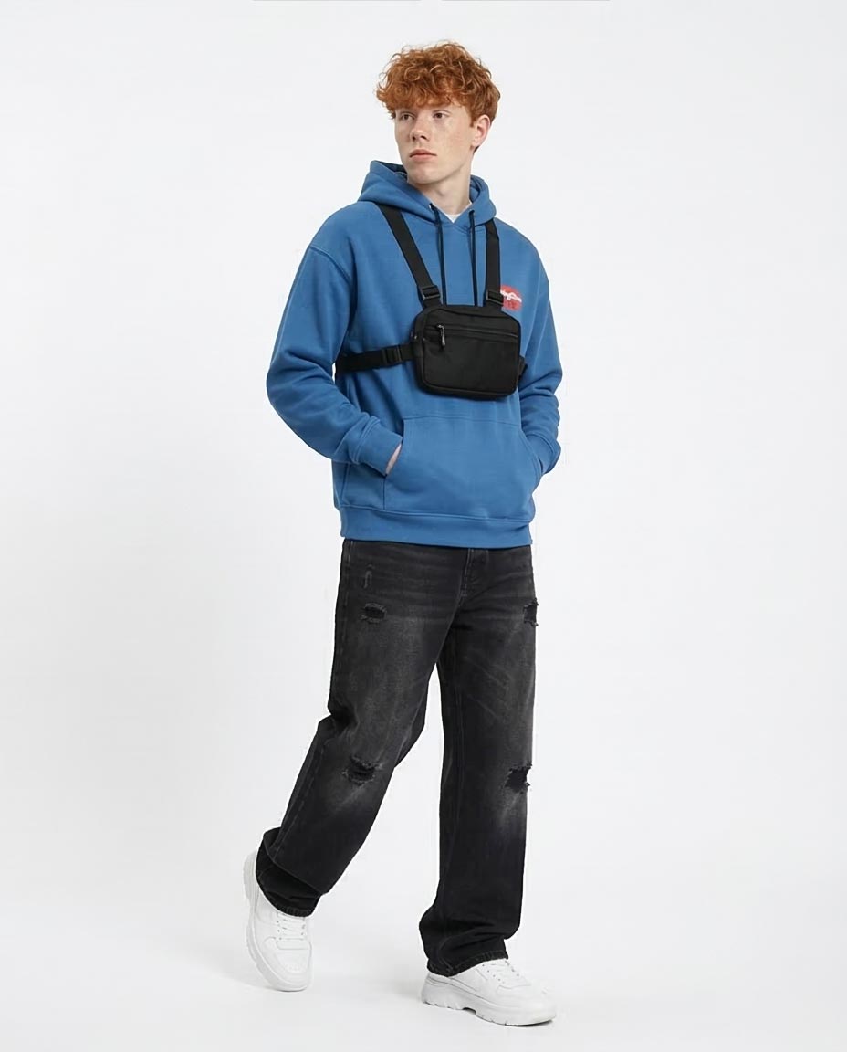Ravin x Rolling Stone "Media Crew" Oversized Graphic Hoodie – Atlantic Blue - R208841