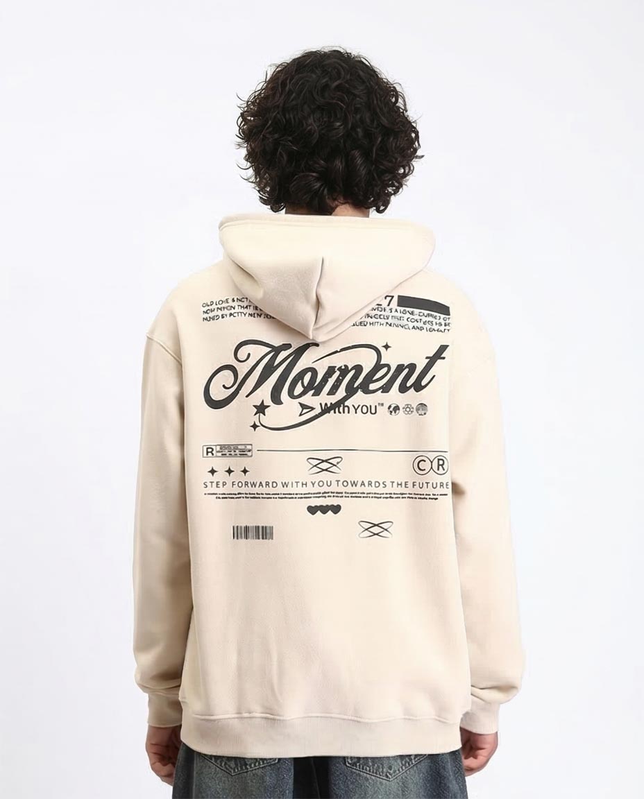 Ravin | "Moment" Oversized Graphic Hoodie – Sandstone - R208842