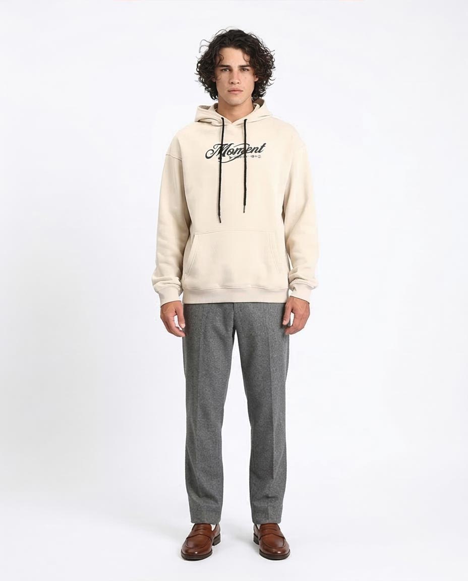 Ravin | "Moment" Oversized Graphic Hoodie – Sandstone - R208842