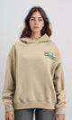 R208845 - Regular Fit Printed "Charging" Hoodie - Khaki Beige