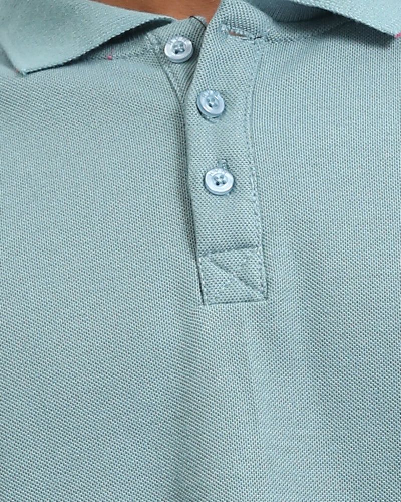 Ravin Men's Raglan Piqué Polo – Dusty Teal - R208947