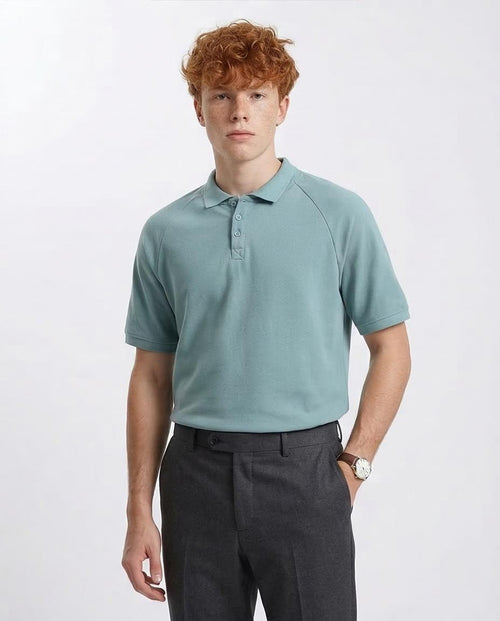 Ravin Men's Raglan Piqué Polo – Dusty Teal - R208947