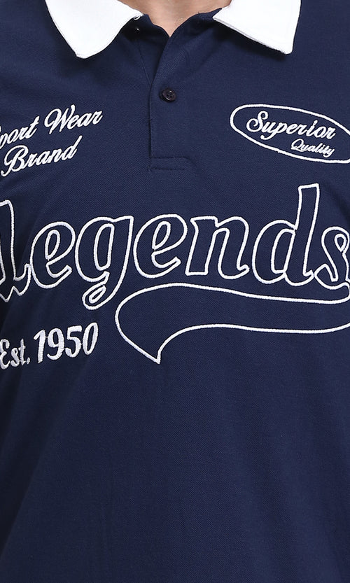 R208951 - "Legends" Buttoned Polo Shirt - Navy Blue