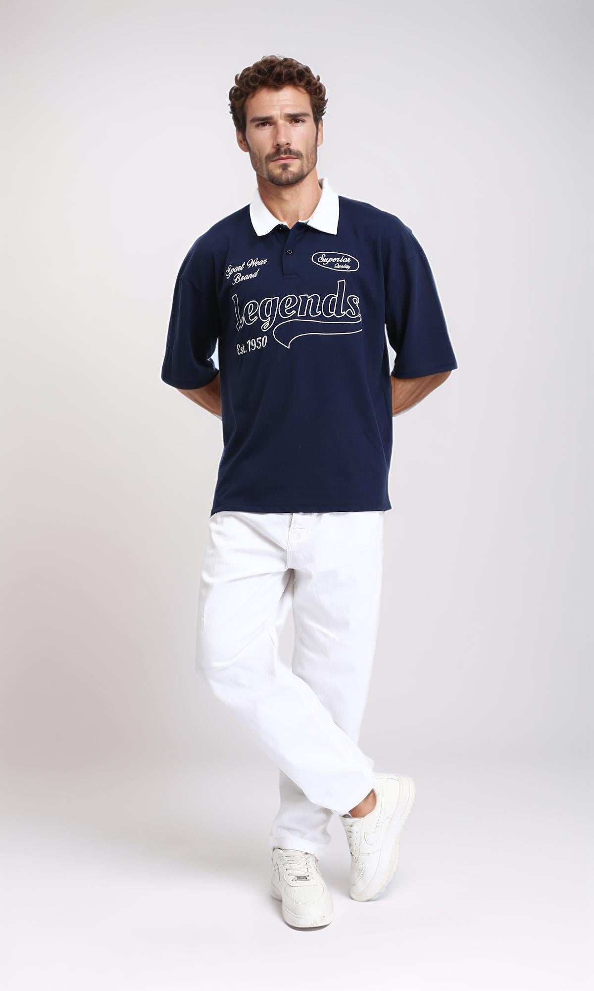 R208951 - "Legends" Buttoned Polo Shirt - Navy Blue