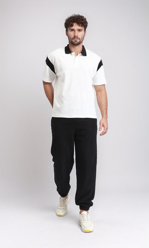 R208959 - Classic Collar Solid Polo Shirt - White