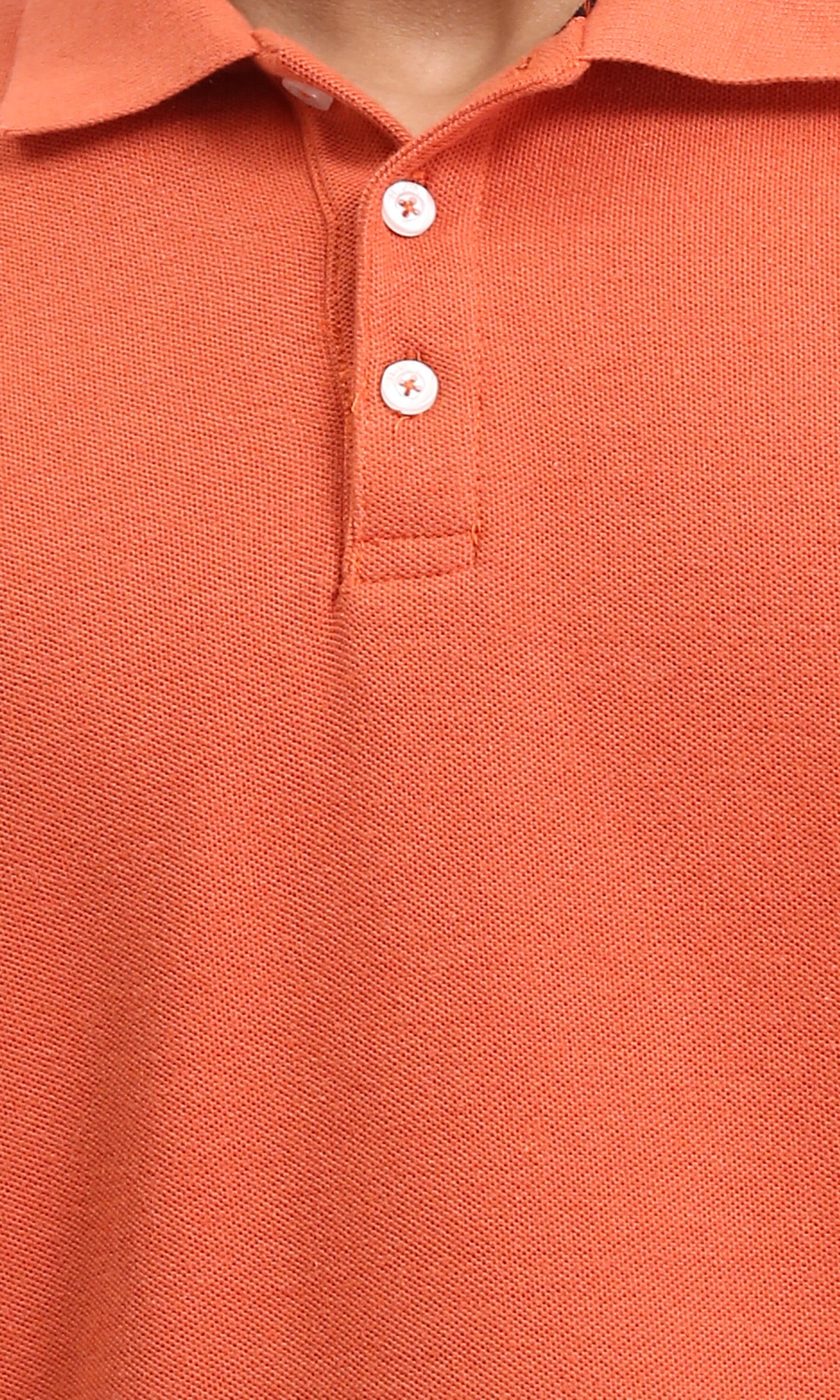 R208960 - Elbow Sleeves Solid Polo Shirt - Orange