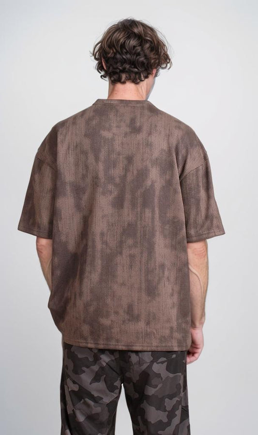 R208962 - Oversized Jacquard T-Shirt - Dark Brown