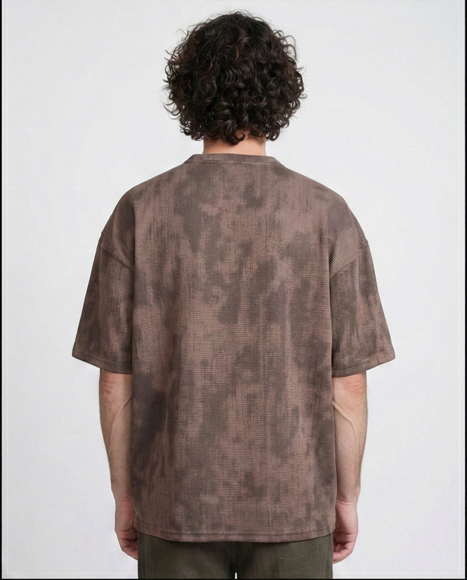 R208962 - Oversized Jacquard T-Shirt - Dark Brown