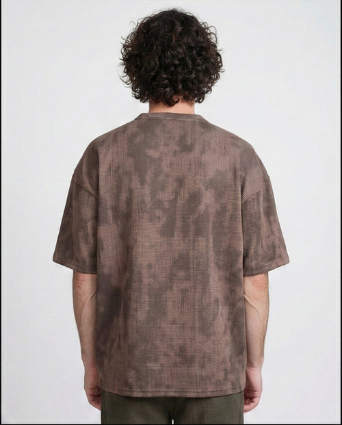 R208962 - Oversized Jacquard T-Shirt - Dark Brown