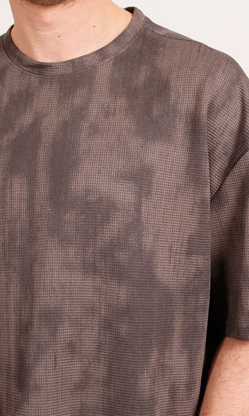 R208962 - Oversized Jacquard T-Shirt - Dark Brown