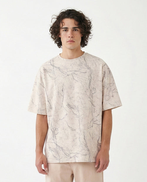 Waffle Textured Oversized T-Shirt - Off-White