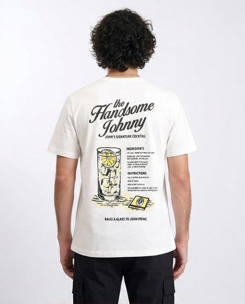 Ravin × John Prine "The Handsome Johnny" Signature Cocktail Graphic Tee - White - R208966