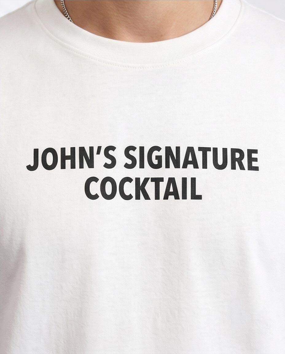 Ravin × John Prine "The Handsome Johnny" Signature Cocktail Graphic Tee - White - R208966