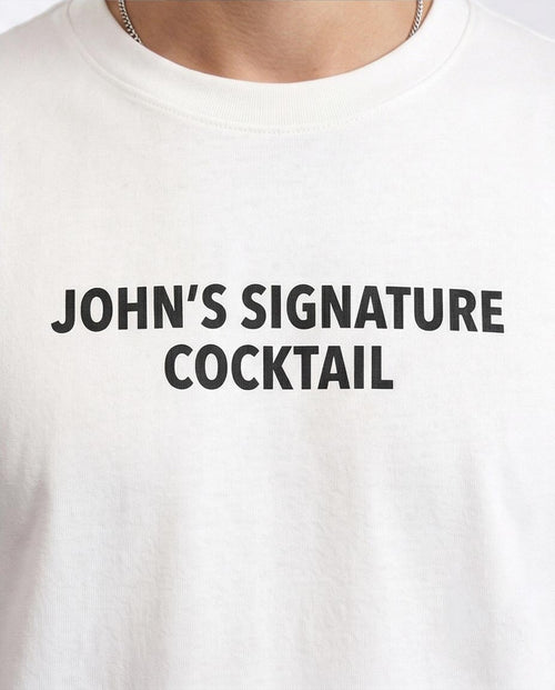 Ravin × John Prine "The Handsome Johnny" Signature Cocktail Graphic Tee - White - R208966